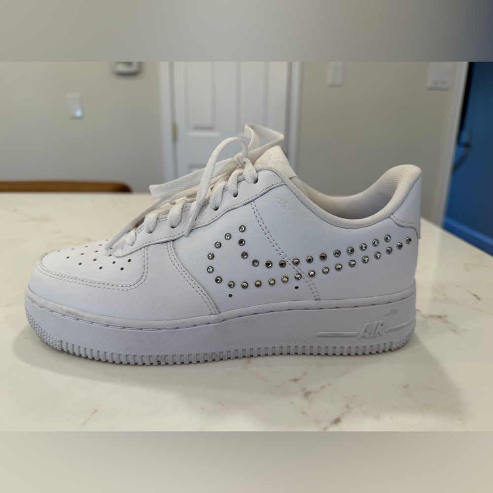 Nike Air Force 1 White Leather Studded Women's Sneaker